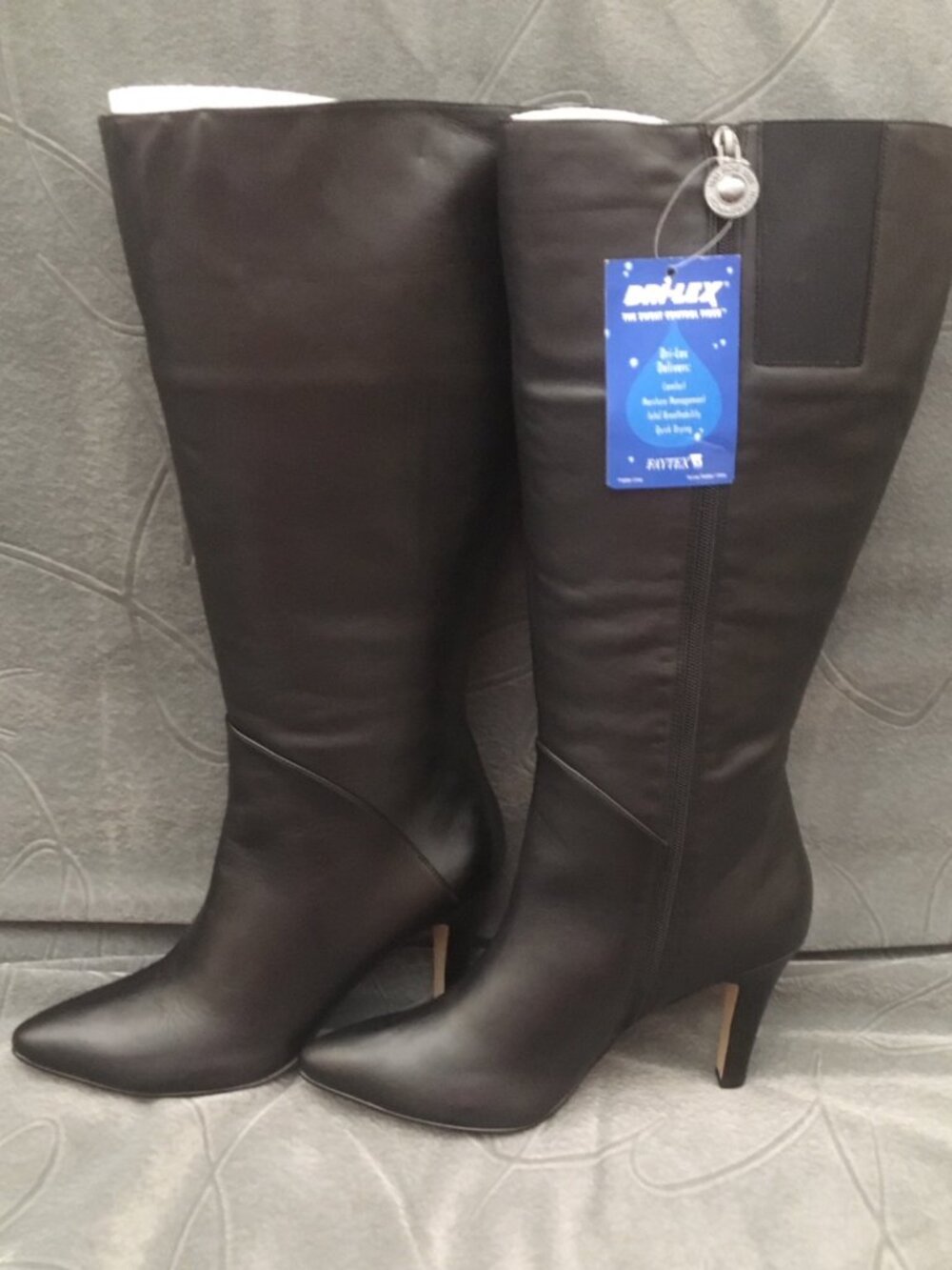 NWT Ros Hommerson Maryland Black Leather Wide Calf Tall Riding Boot 11M Box